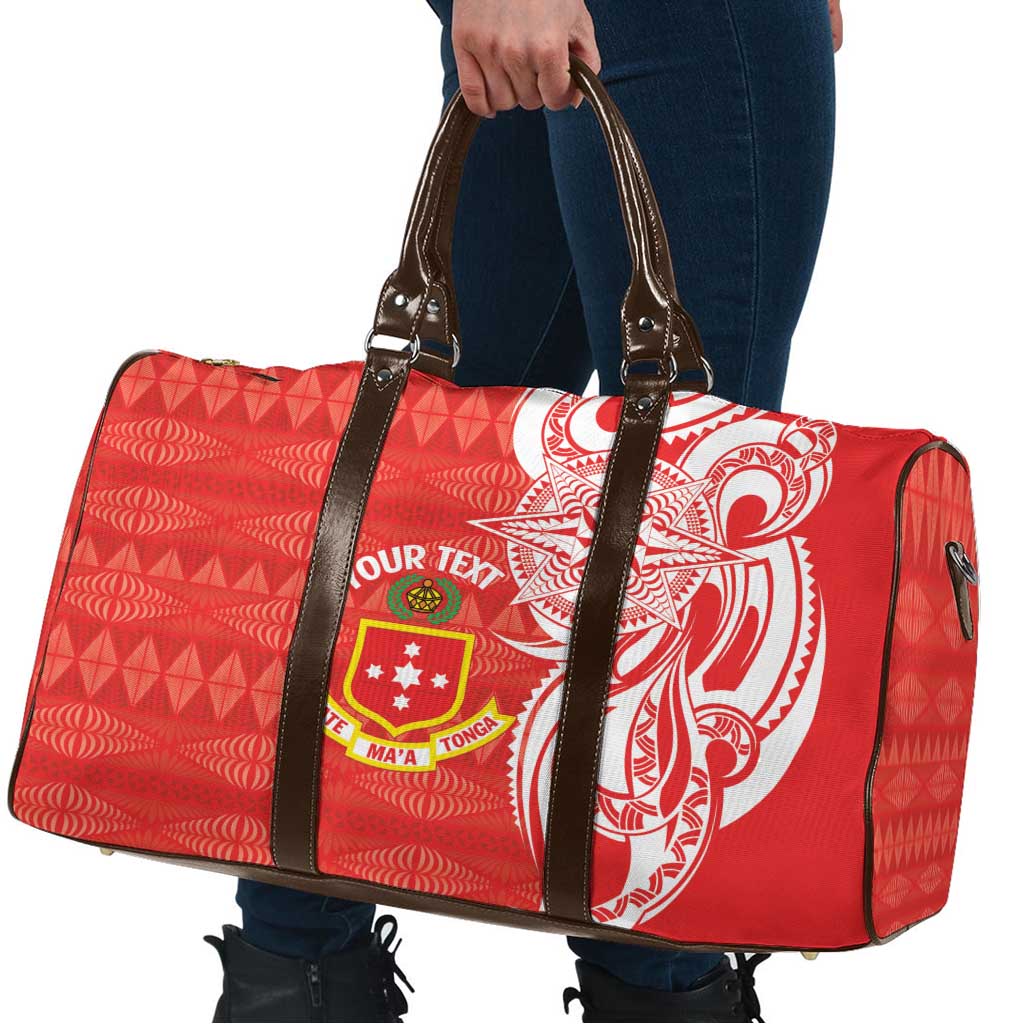 Personalised Kolisi Tonga Travel Bag Mate Maa Tonga Ngatu Pattern - Polynesian Pride