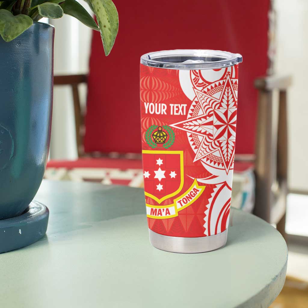 Personalised Kolisi Tonga Tumbler Cup Mate Maa Tonga Ngatu Pattern - Polynesian Pride