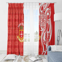 Personalised Kolisi Tonga Window Curtain Mate Maa Tonga Ngatu Pattern - Polynesian Pride