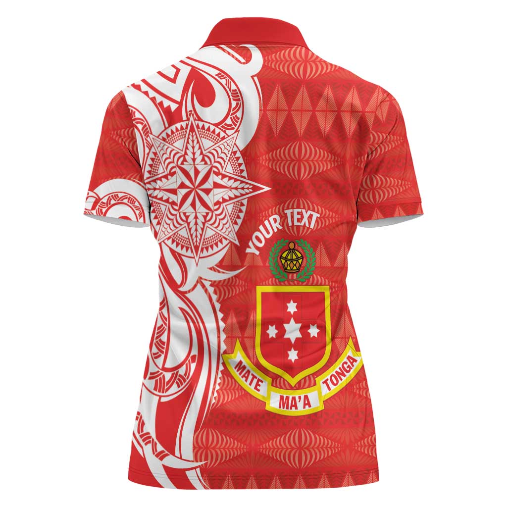 Personalised Kolisi Tonga Women Polo Shirt Mate Maa Tonga Ngatu Pattern - Polynesian Pride