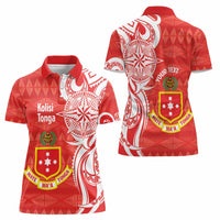 Personalised Kolisi Tonga Women Polo Shirt Mate Maa Tonga Ngatu Pattern - Polynesian Pride