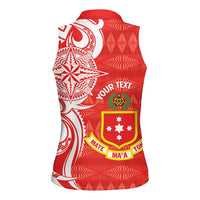 Personalised Kolisi Tonga Women Sleeveless Polo Shirt Mate Maa Tonga Ngatu Pattern - Polynesian Pride