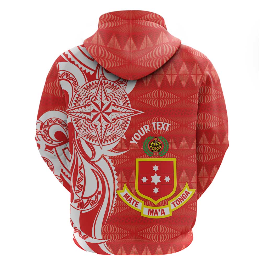 Personalised Kolisi Tonga Zip Hoodie Mate Maa Tonga Ngatu Pattern - Polynesian Pride