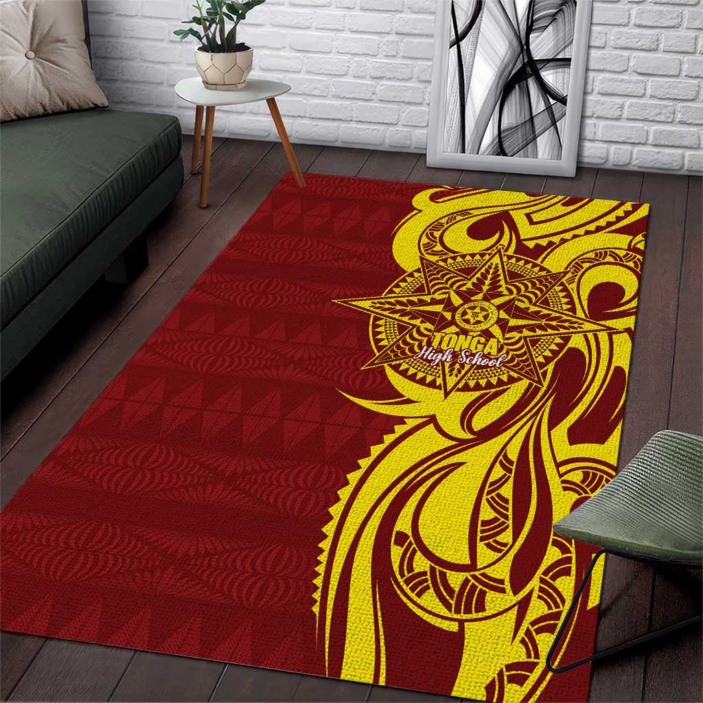Personalised Tonga High School Area Rug THS Tongan Ngatu Pattern - Polynesian Pride
