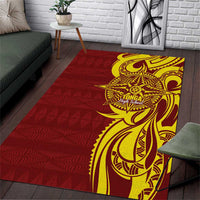 Personalised Tonga High School Area Rug THS Tongan Ngatu Pattern - Polynesian Pride