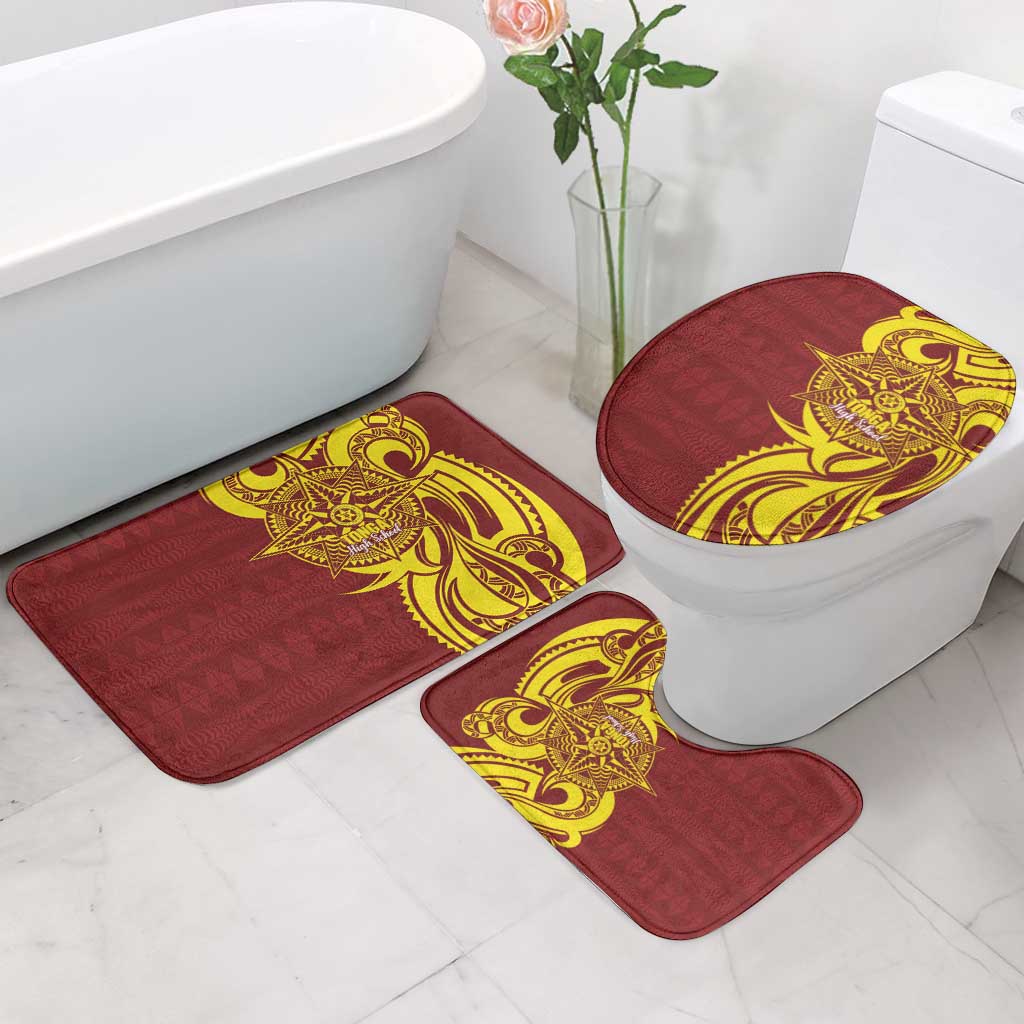 Personalised Tonga High School Bathroom Set THS Tongan Ngatu Pattern - Polynesian Pride