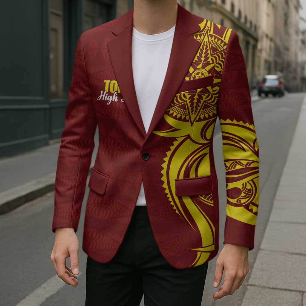 Personalised Tonga High School Blazer THS Tongan Ngatu Pattern - Polynesian Pride