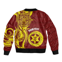Personalised Tonga High School Bomber Jacket THS Tongan Ngatu Pattern - Polynesian Pride