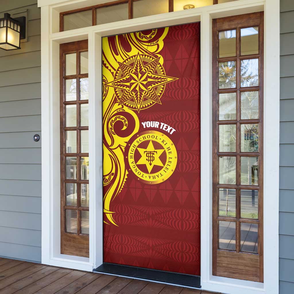 Personalised Tonga High School Door Cover THS Tongan Ngatu Pattern - Polynesian Pride