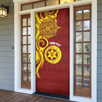 Personalised Tonga High School Door Cover THS Tongan Ngatu Pattern - Polynesian Pride