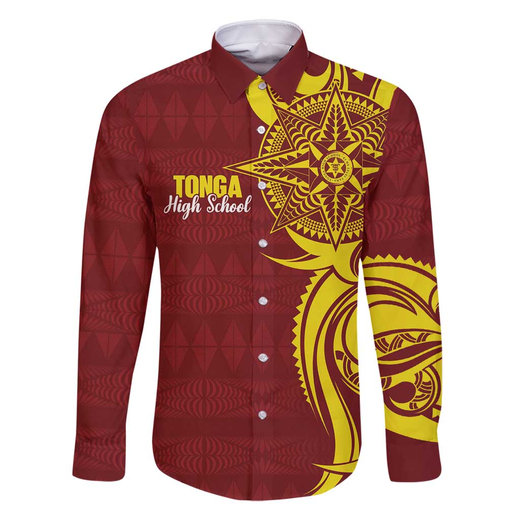Personalised Tonga High School Family Matching Summer Maxi Dress and Hawaiian Shirt THS Tongan Ngatu Pattern - Polynesian Pride