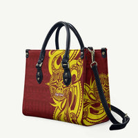 Personalised Tonga High School Leather Bag THS Tongan Ngatu Pattern - Polynesian Pride