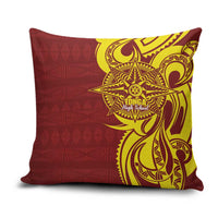 Personalised Tonga High School Pillow Cover THS Tongan Ngatu Pattern - Polynesian Pride