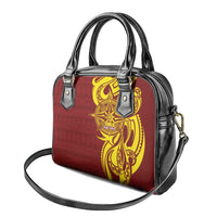 Personalised Tonga High School Shoulder Handbag THS Tongan Ngatu Pattern - Polynesian Pride