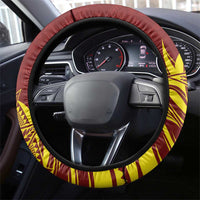 Tonga High School Steering Wheel Cover THS Tongan Ngatu Pattern - Polynesian Pride