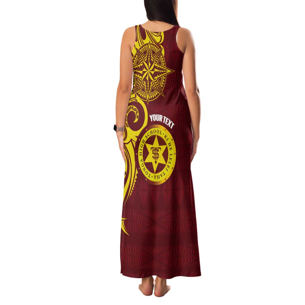 Personalised Tonga High School Tank Maxi Dress THS Tongan Ngatu Pattern - Polynesian Pride