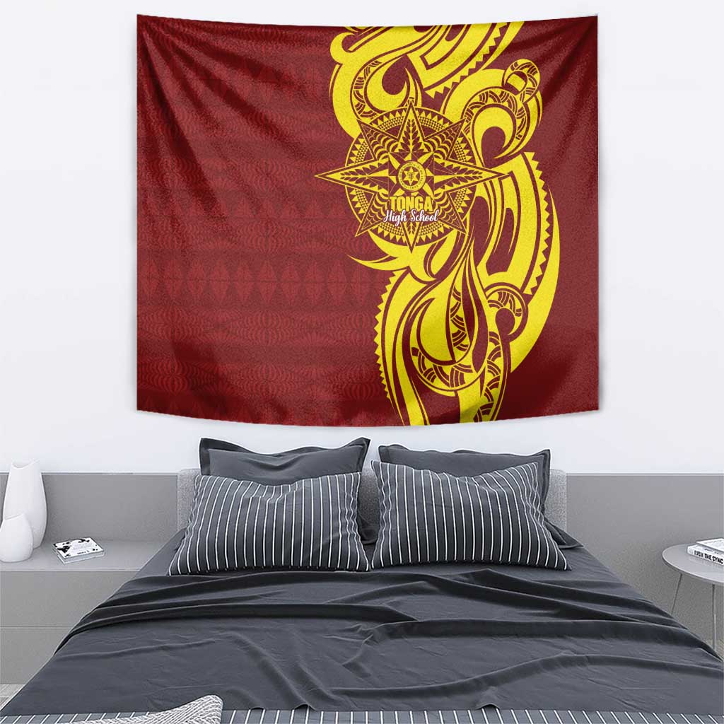 Personalised Tonga High School Tapestry THS Tongan Ngatu Pattern - Polynesian Pride