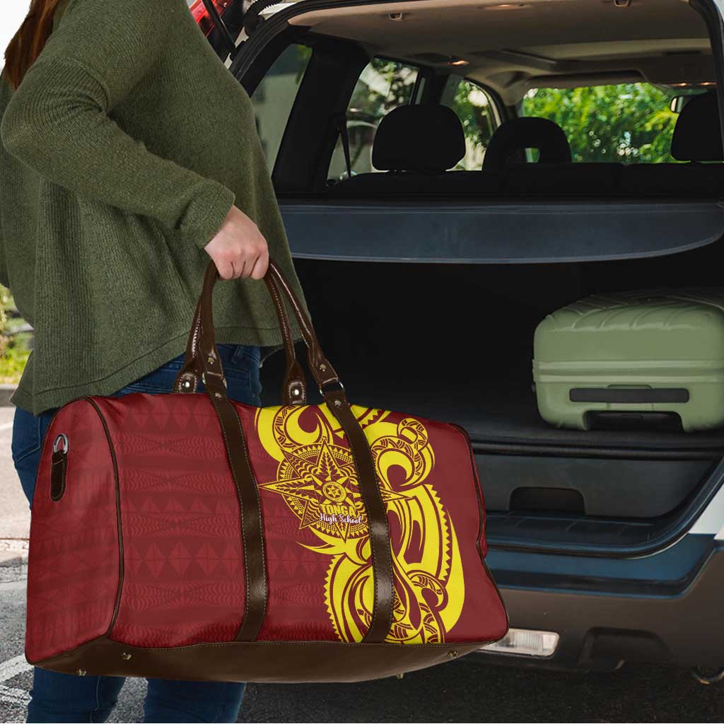 Personalised Tonga High School Travel Bag THS Tongan Ngatu Pattern - Polynesian Pride