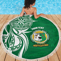 Personalised Liahona - Saineha High School Beach Blanket Tongan Ngatu Pattern - Polynesian Pride