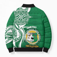 Personalised Liahona - Saineha High School Bomber Puffer Jacket Tongan Ngatu Pattern - Polynesian Pride