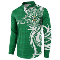 Personalised Liahona - Saineha High School Button Sweatshirt Tongan Ngatu Pattern - Polynesian Pride