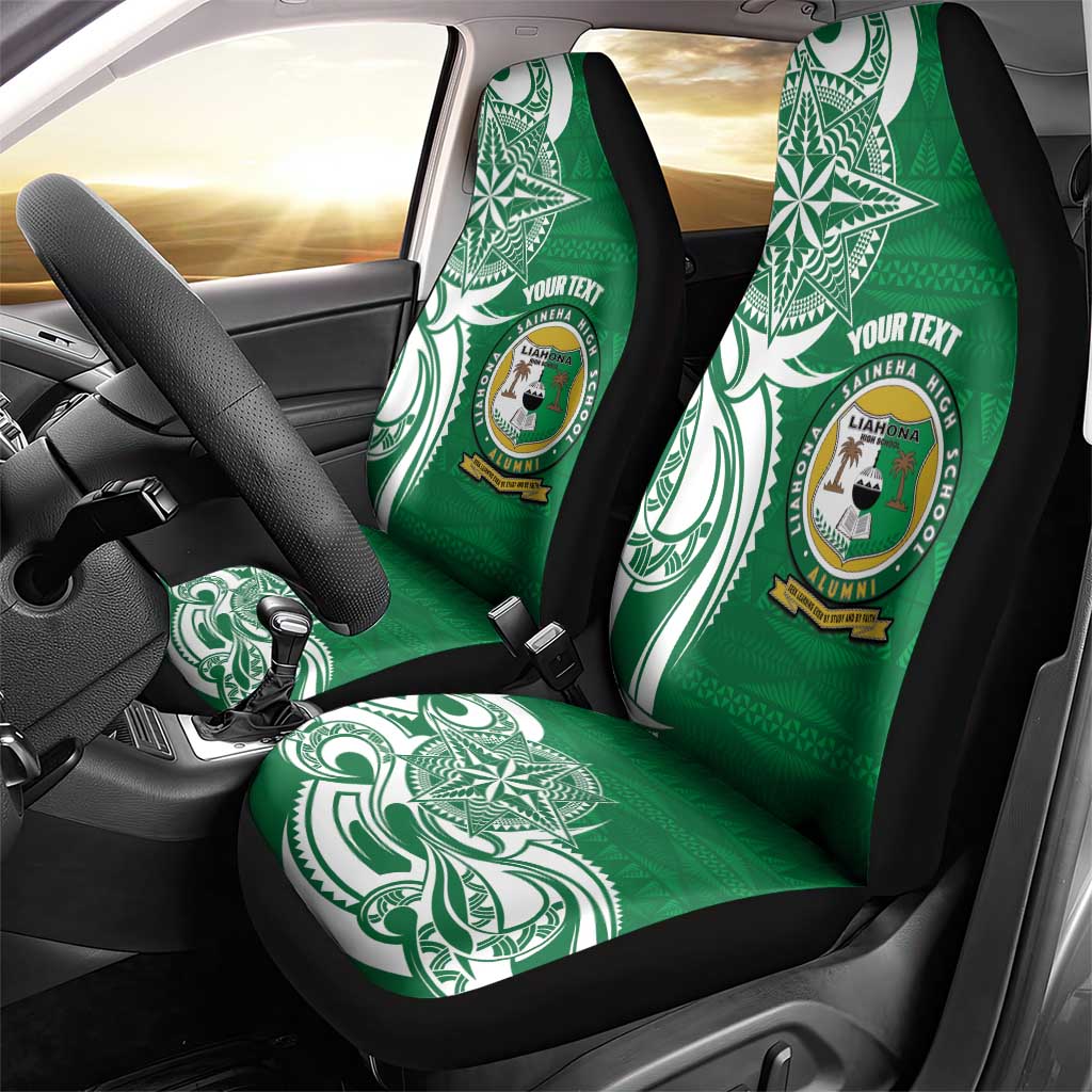 Personalised Liahona - Saineha High School Car Seat Cover Tongan Ngatu Pattern - Polynesian Pride