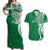 Personalised Liahona - Saineha High School Couples Matching Off Shoulder Maxi Dress and Hawaiian Shirt Tongan Ngatu Pattern - Polynesian Pride