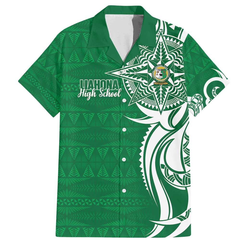 Personalised Liahona - Saineha High School Family Matching Long Sleeve Bodycon Dress and Hawaiian Shirt Tongan Ngatu Pattern - Polynesian Pride