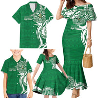Personalised Liahona - Saineha High School Family Matching Mermaid Dress and Hawaiian Shirt Tongan Ngatu Pattern - Polynesian Pride