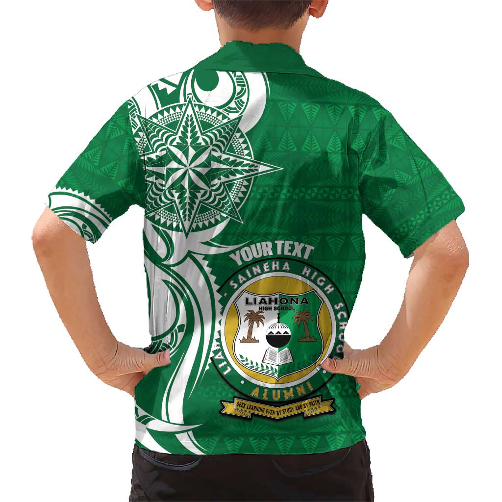 Personalised Liahona - Saineha High School Hawaiian Shirt Tongan Ngatu Pattern - Polynesian Pride