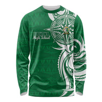 Personalised Liahona - Saineha High School Long Sleeve Shirt Tongan Ngatu Pattern - Polynesian Pride