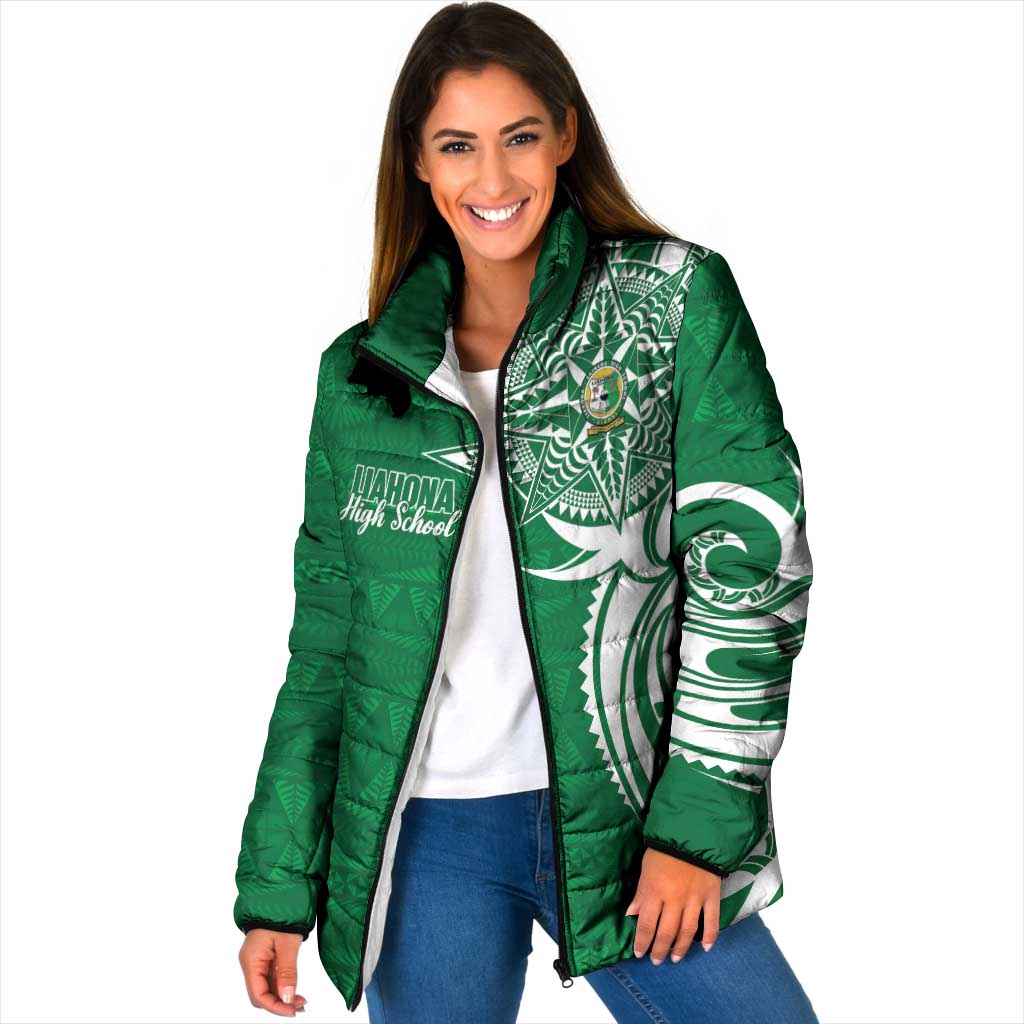 Personalised Liahona - Saineha High School Padded Jacket Tongan Ngatu Pattern - Polynesian Pride
