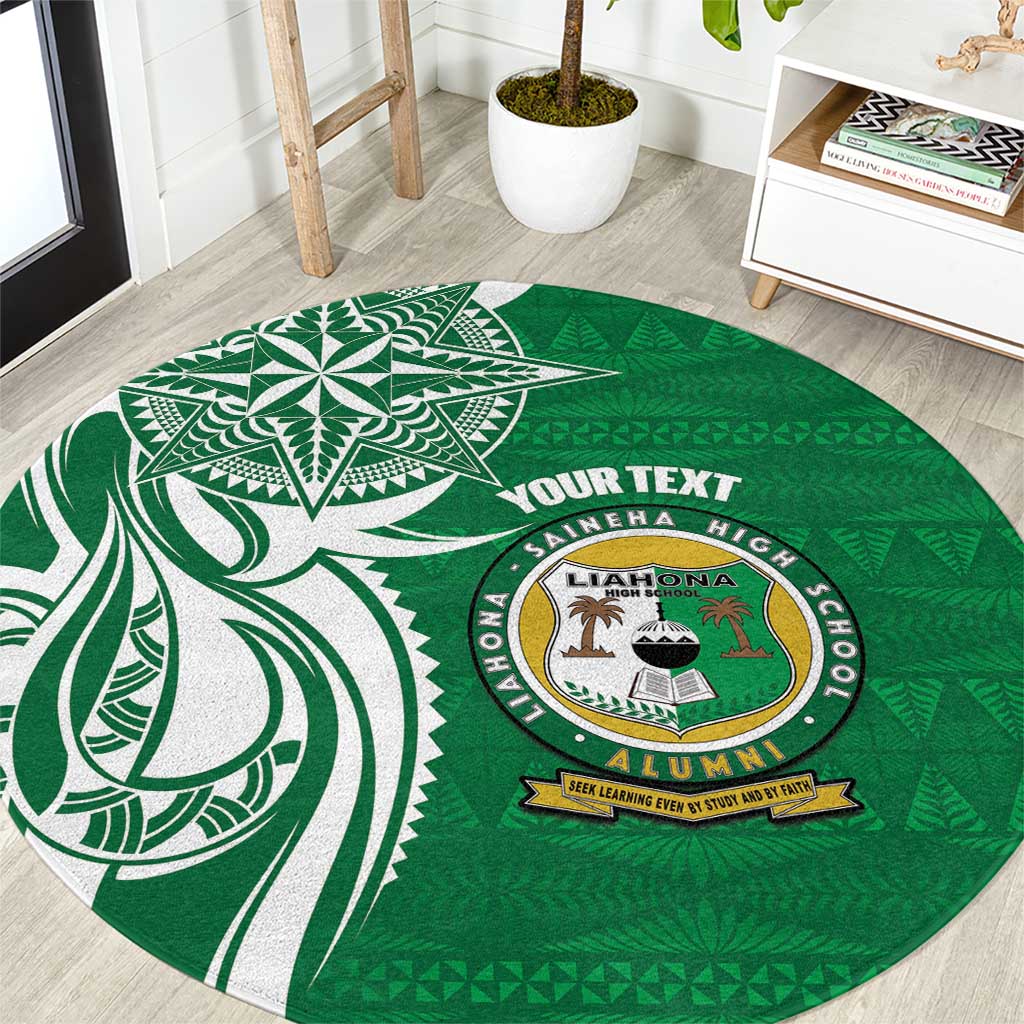 Personalised Liahona - Saineha High School Round Carpet Tongan Ngatu Pattern - Polynesian Pride