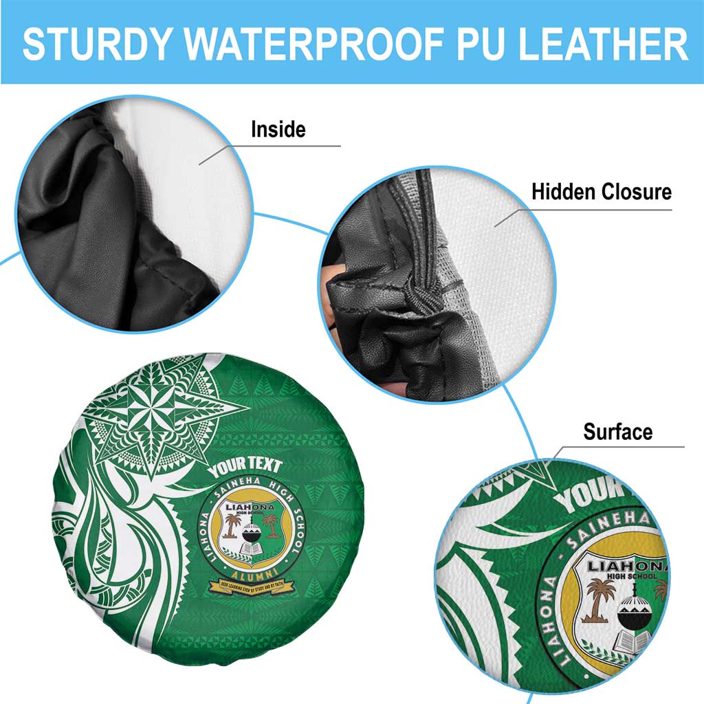 Personalised Liahona - Saineha High School Spare Tire Cover Tongan Ngatu Pattern - Polynesian Pride