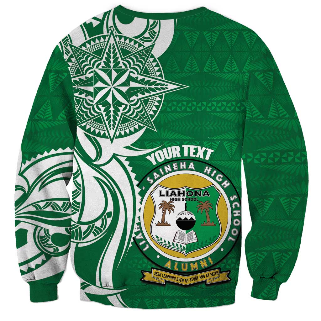 Personalised Liahona - Saineha High School Sweatshirt Tongan Ngatu Pattern - Polynesian Pride
