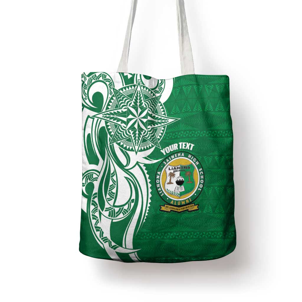 Personalised Liahona - Saineha High School Tote Bag Tongan Ngatu Pattern - Polynesian Pride
