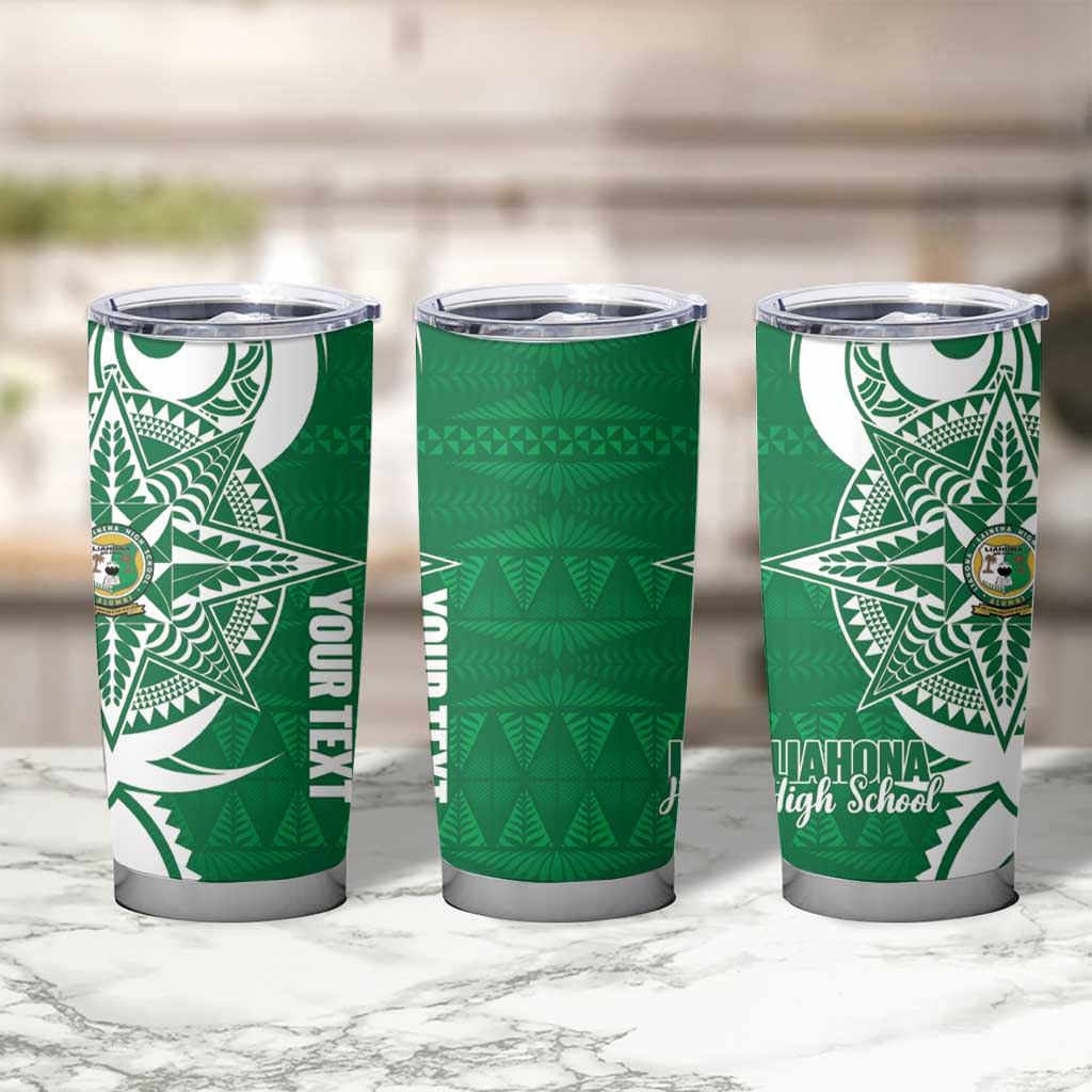 Personalised Liahona - Saineha High School Tumbler Cup Tongan Ngatu Pattern - Polynesian Pride