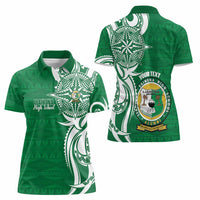 Personalised Liahona - Saineha High School Women Polo Shirt Tongan Ngatu Pattern - Polynesian Pride