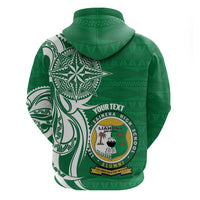 Personalised Liahona - Saineha High School Zip Hoodie Tongan Ngatu Pattern - Polynesian Pride