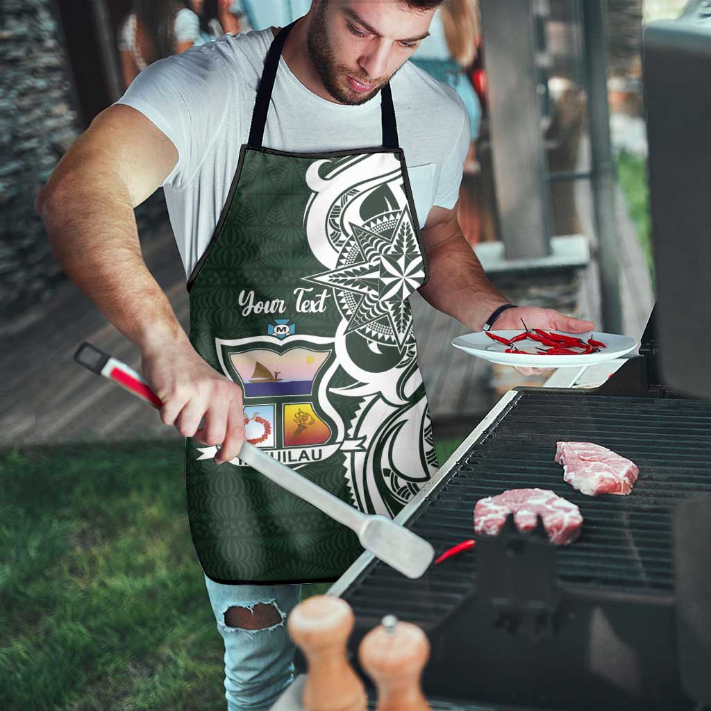 Personalised Tonga Takuilau College Apron Est 1975 Tongan Ngatu Pattern - Polynesian Pride