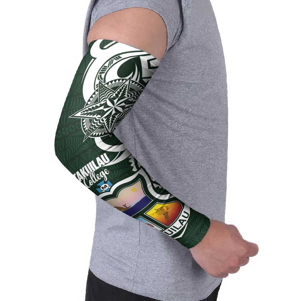 Personalised Tonga Takuilau College Arm Sleeves Est 1975 Tongan Ngatu Pattern - Polynesian Pride