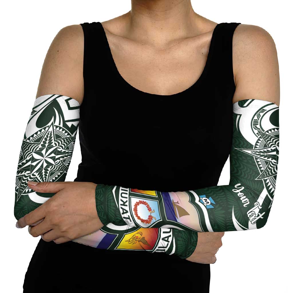 Personalised Tonga Takuilau College Arm Sleeves Est 1975 Tongan Ngatu Pattern - Polynesian Pride