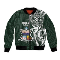Personalised Tonga Takuilau College Bomber Jacket Est 1975 Tongan Ngatu Pattern - Polynesian Pride