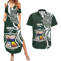 Personalised Tonga Takuilau College Couples Matching Summer Maxi Dress and Hawaiian Shirt Est 1975 Tongan Ngatu Pattern - Polynesian Pride