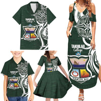 Personalised Tonga Takuilau College Family Matching Summer Maxi Dress and Hawaiian Shirt Est 1975 Tongan Ngatu Pattern - Polynesian Pride