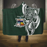 Personalised Tonga Takuilau College Hooded Blanket Est 1975 Tongan Ngatu Pattern - Polynesian Pride