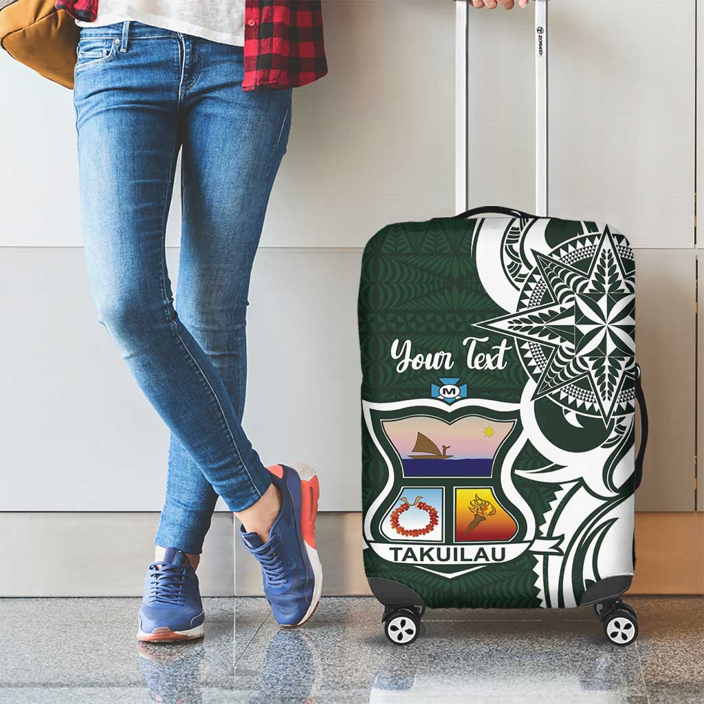 Personalised Tonga Takuilau College Luggage Cover Est 1975 Tongan Ngatu Pattern - Polynesian Pride