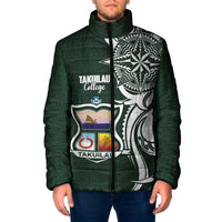 Personalised Tonga Takuilau College Padded Jacket Est 1975 Tongan Ngatu Pattern - Polynesian Pride
