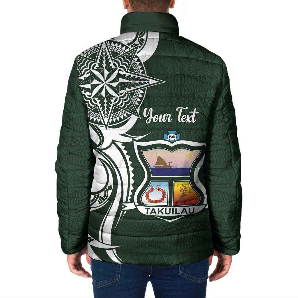 Personalised Tonga Takuilau College Padded Jacket Est 1975 Tongan Ngatu Pattern - Polynesian Pride