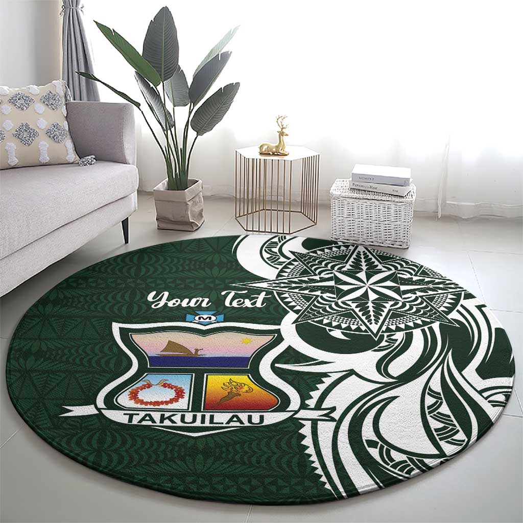 Personalised Tonga Takuilau College Round Carpet Est 1975 Tongan Ngatu Pattern - Polynesian Pride